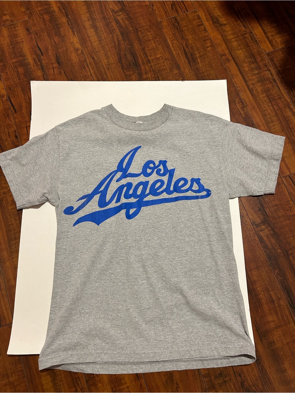 Alstyle Gray Tee with Royal Blue Script